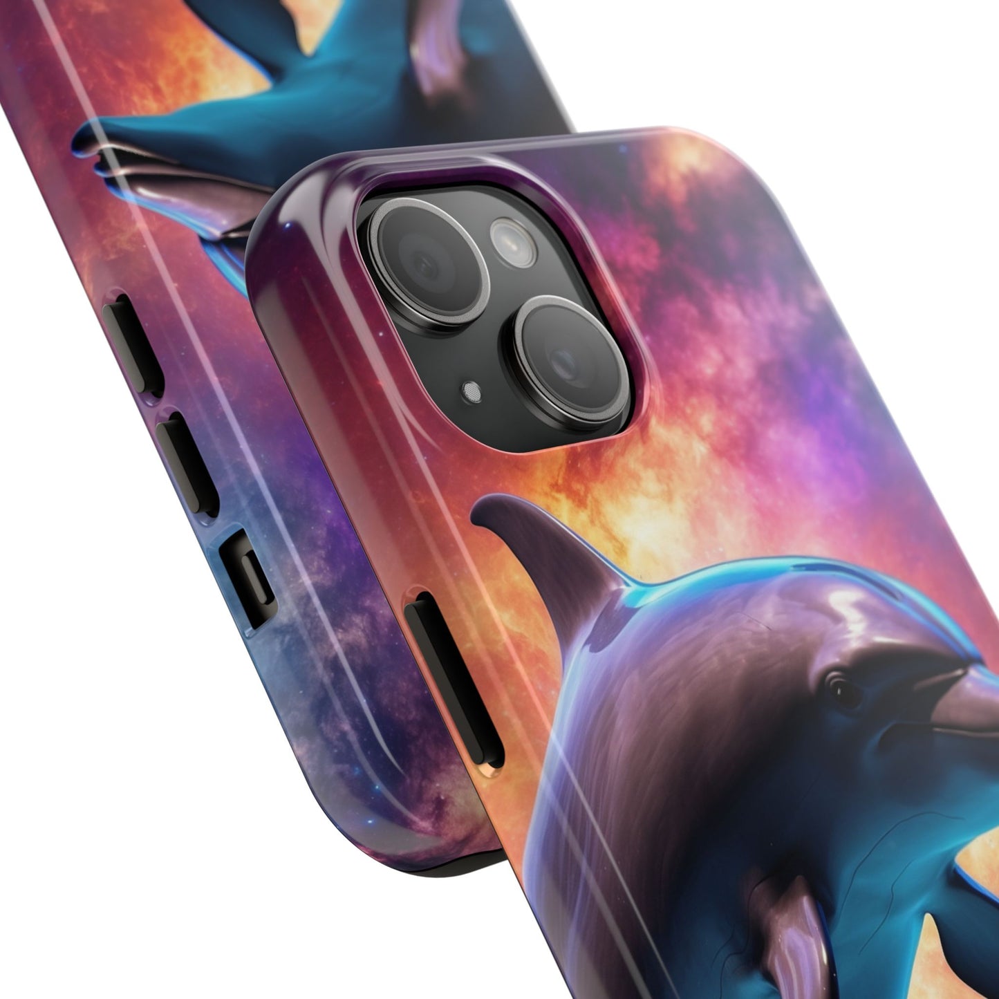 Cosmic Dolphin Galaxy Art - iPhone Case