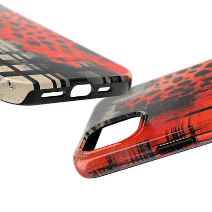 Cheetah Plaid iPhone Case – Red & Black Pattern