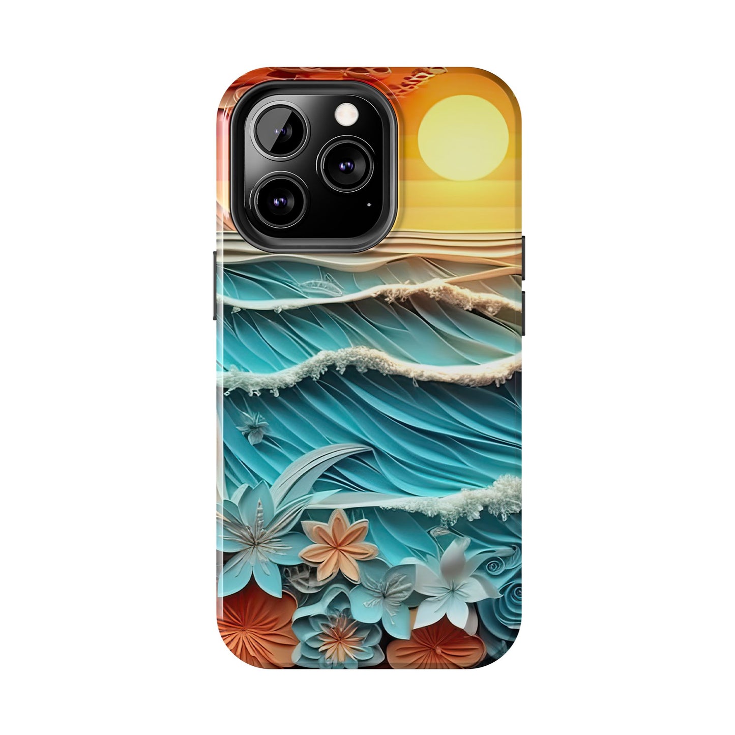 Tropical Sunset Paper Art Ocean – iPhone Series Case