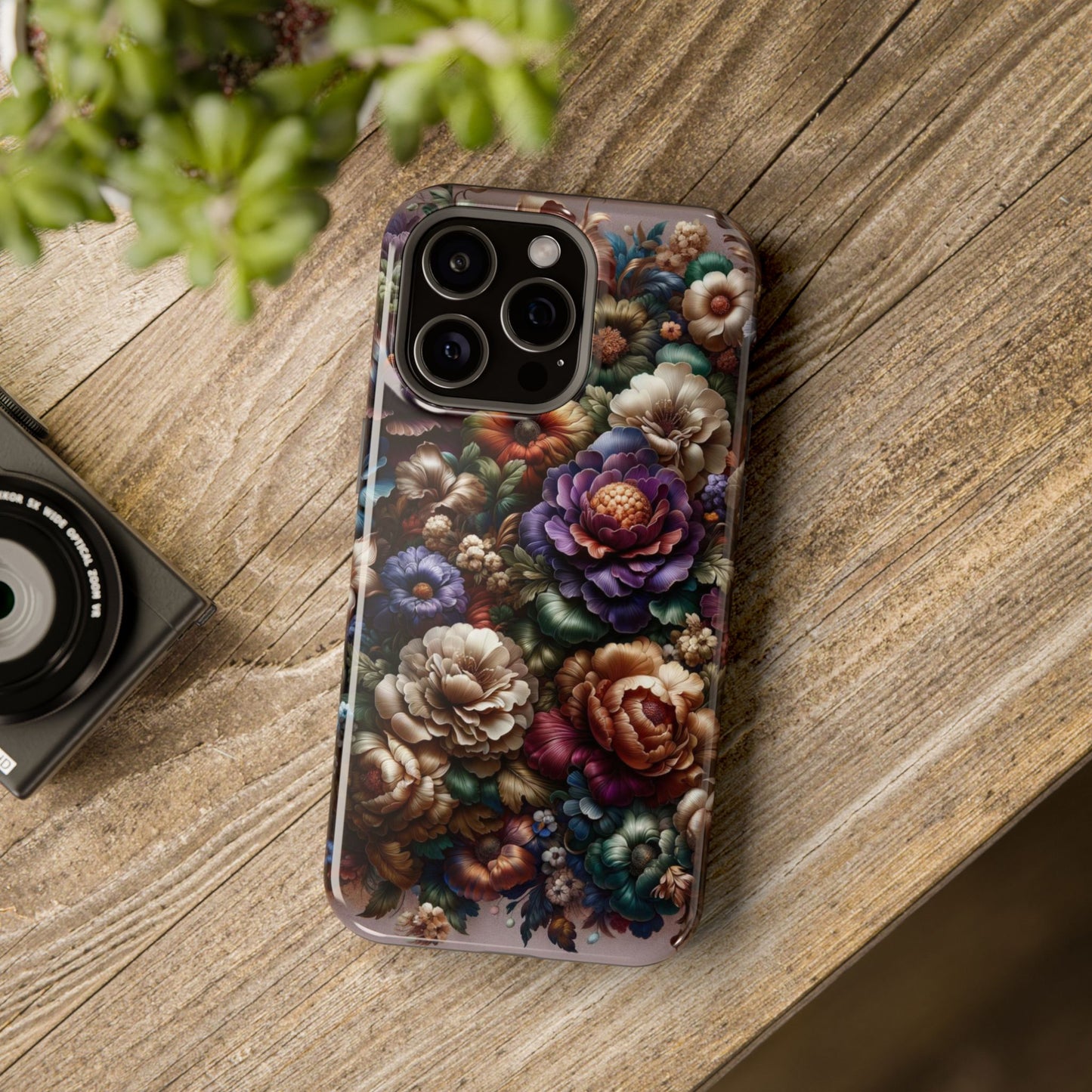 Floral Elegance MagSafe Compatible iPhone Case – Protective Dual-Layer Design with Vibrant Full-Wrap Print