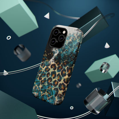 Turquoise Paisley Cowhide Leopard - MagSafe iPhone Series Case