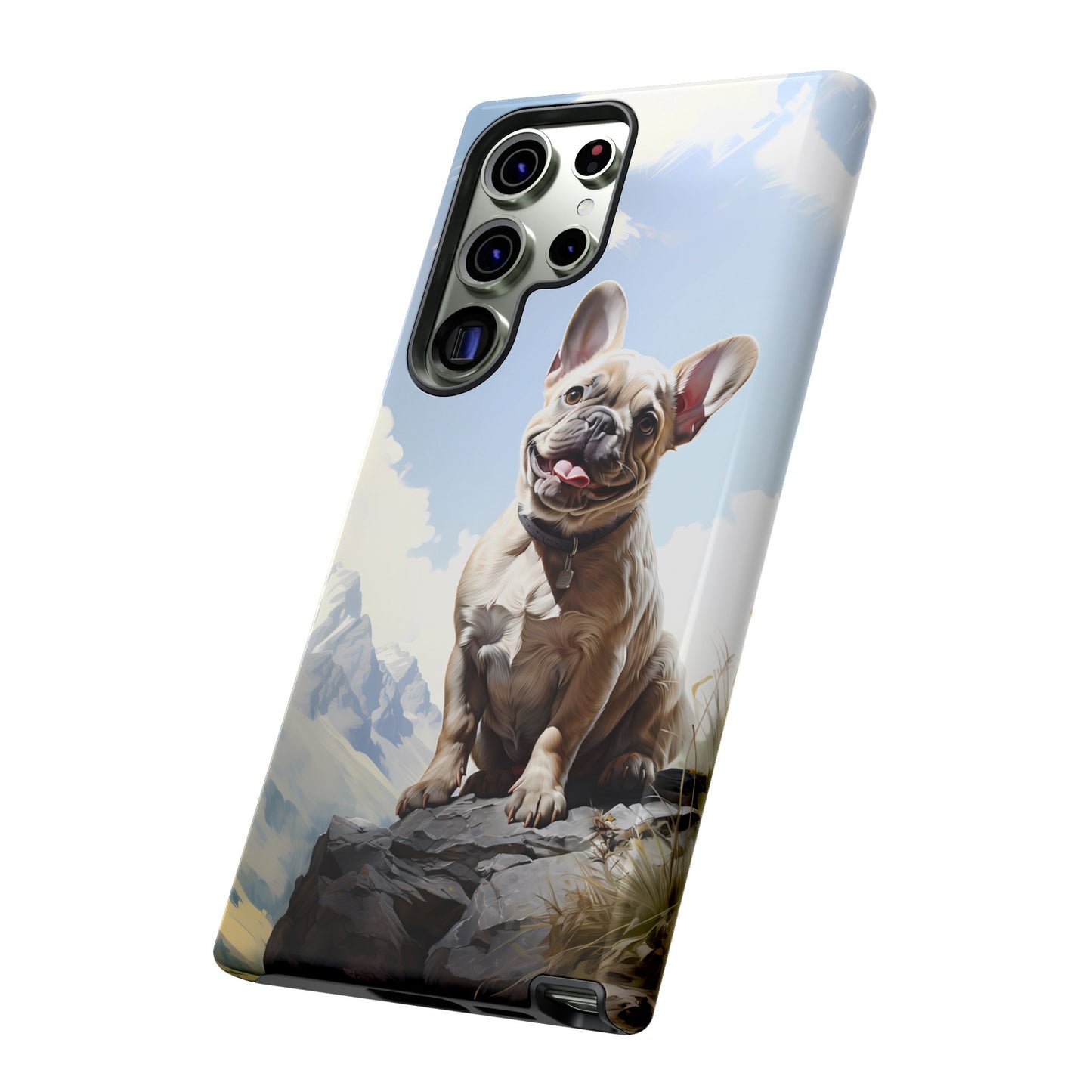 Frenchie iPhone Samsung Galaxy Phone Case! French Bull Dog Standing Proudly. Extremely Tough & Durable With Dual Layer Protection.