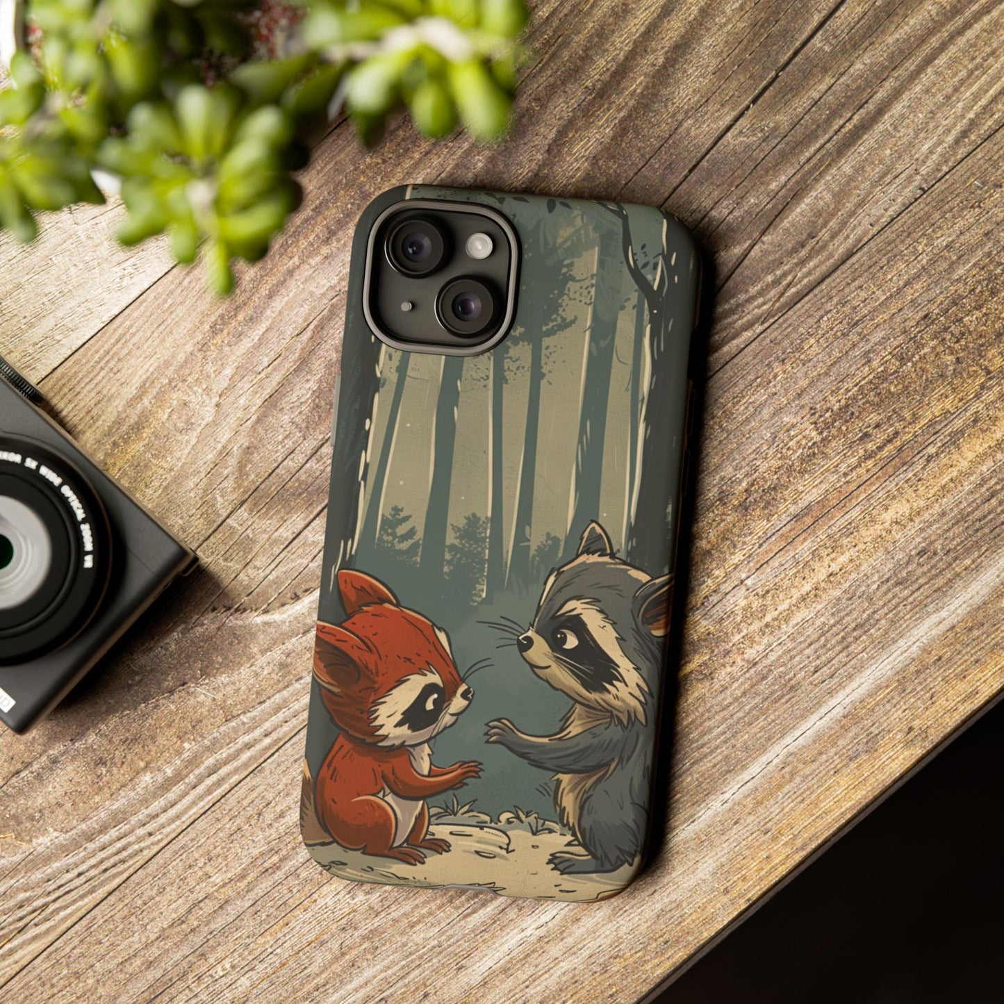 Whimsical Woodland Raccoons Phone Case