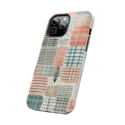 Geometric Patchwork iPhone Case - Modern Minimalist Design, Protective Cover - BOGO Cases