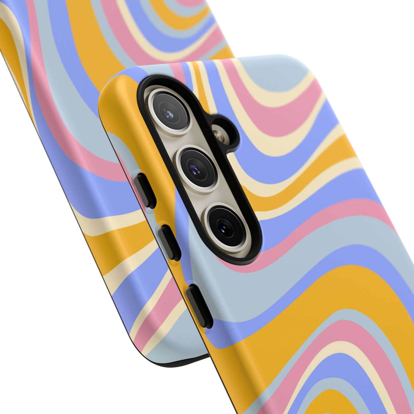 Groovy Pastel Waves Samsung Galaxy Case – 70s-Inspired Design with Dual-Layer Protection