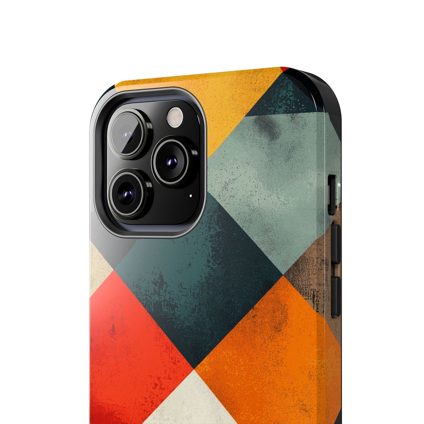 Geometric Retro iPhone  Case - Colorful Checkered Protective Cover