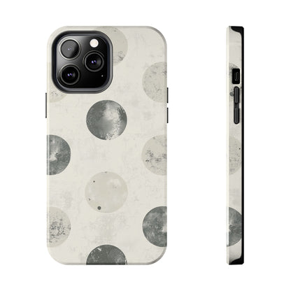 Vintage Polka Dot iPhone Case - Neutral Retro Protective Cover