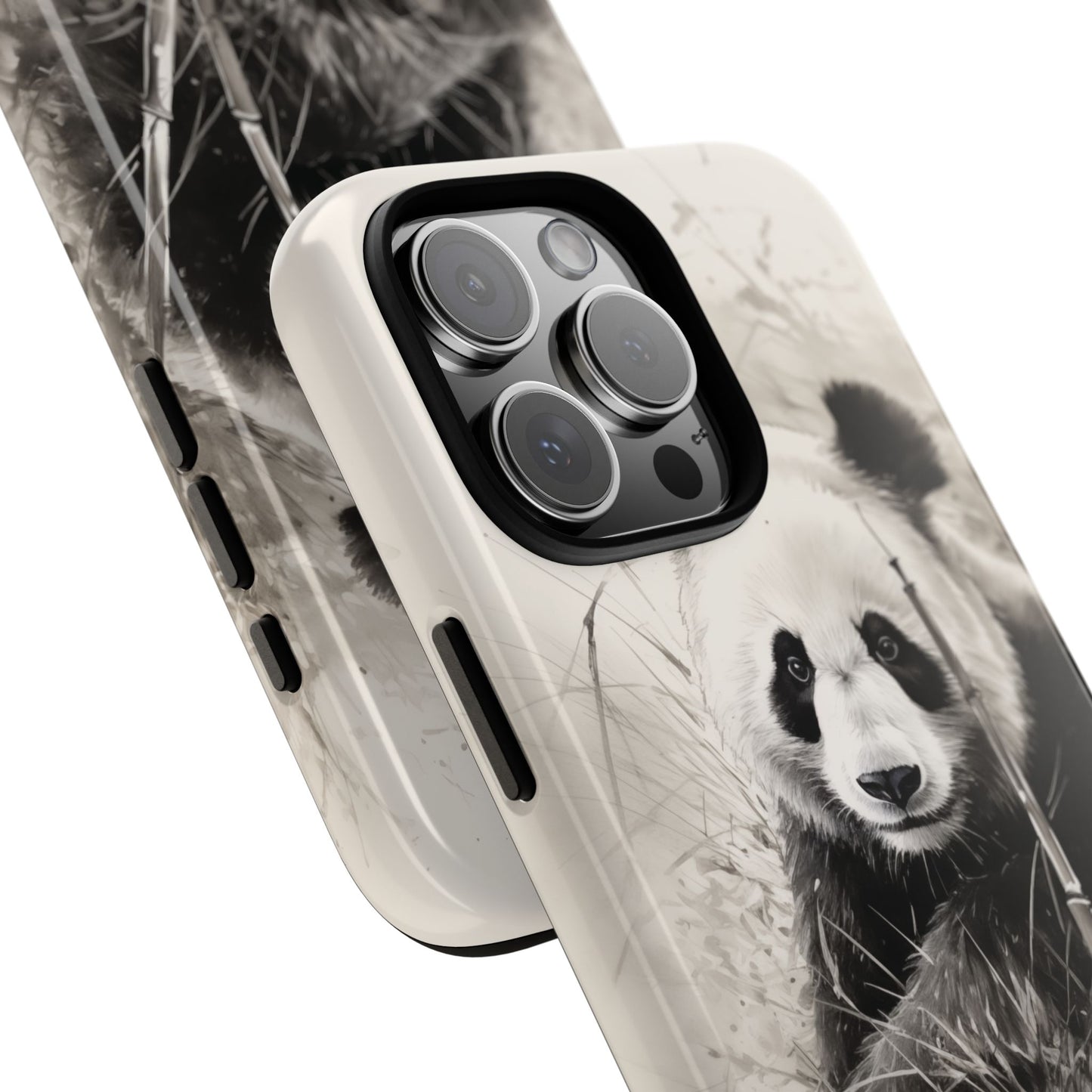 Premium Cute Phone Case: Charcoal Art Panda Bear