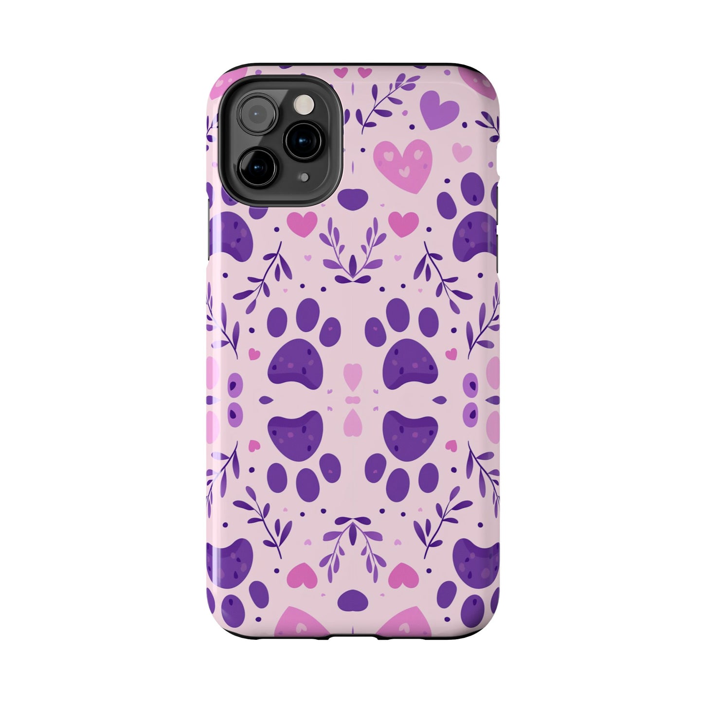 Pastel Paw Print iPhone Case - Cute Pet-Themed Floral Protective Cover