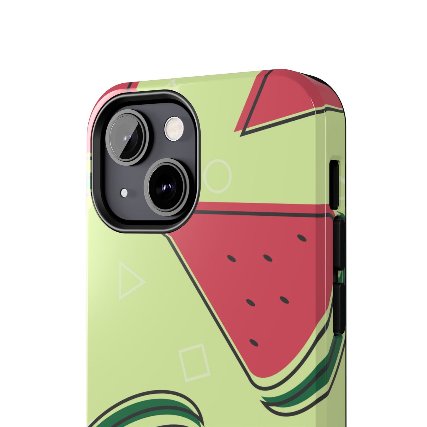 Watermelon Slice iPhone Case – Fresh & Fun Design with Retro Geometric Pattern