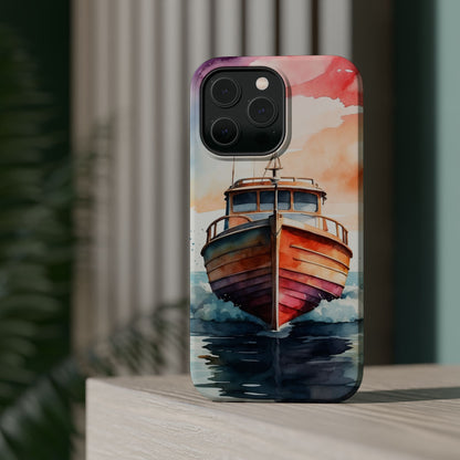 Sunset Sail Watercolor Boat –  MagSafe iPhone Series Case