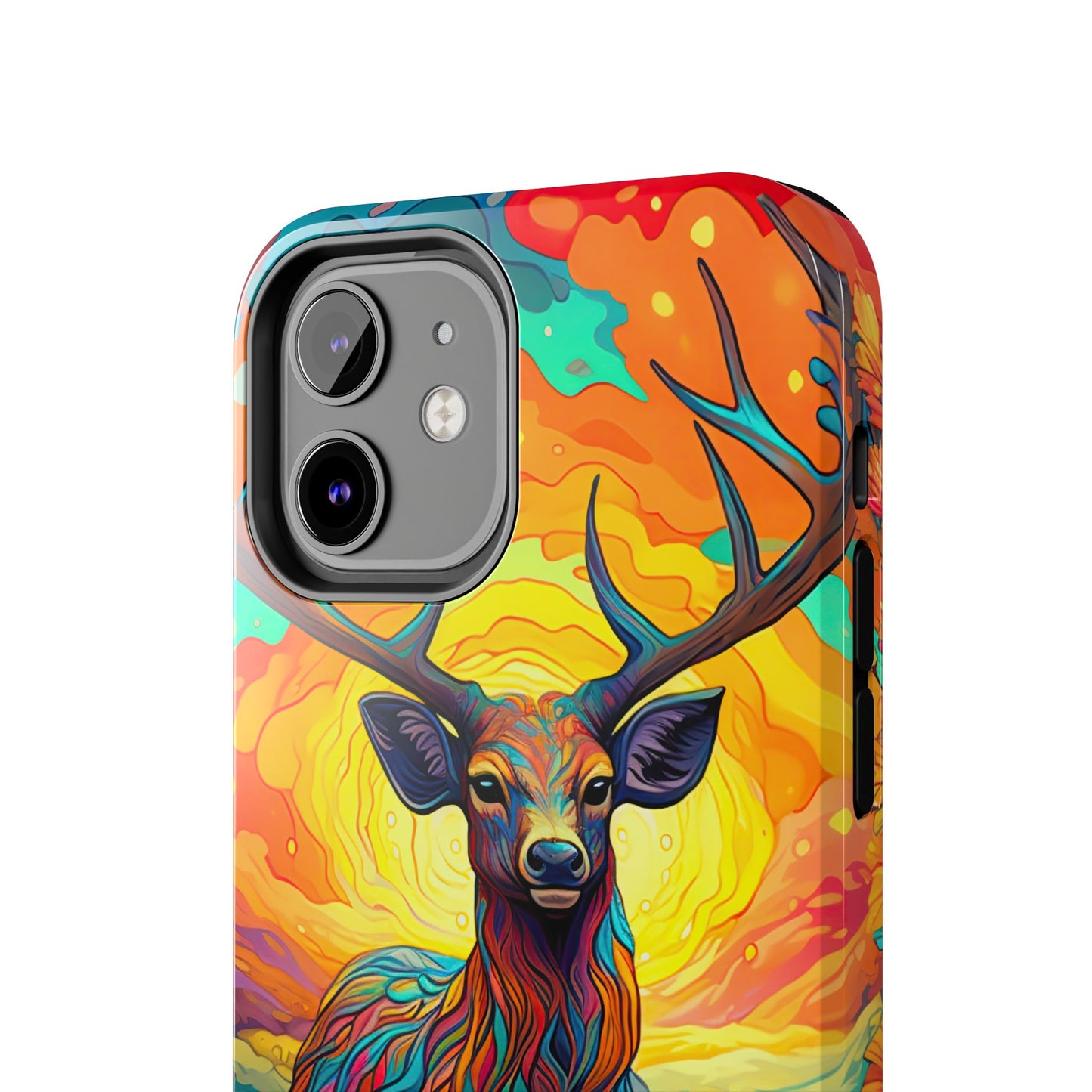 Vibrant Stag in Bloom – iPhone Case