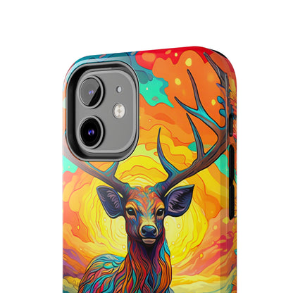 Vibrant Stag in Bloom – iPhone Case