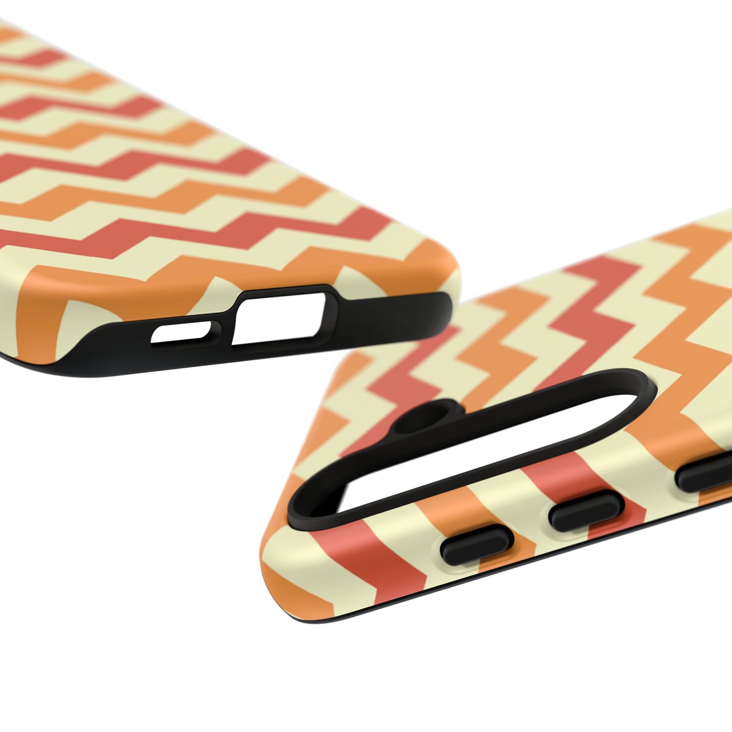 Warm Sunset Chevron – Orange, Red & Cream Geometric Samsung Galaxy Case