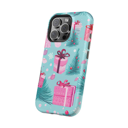 Festive Pink Christmas Gifts and Evergreen MagSafe iPhone Case – Holiday Theme, Protective Cover