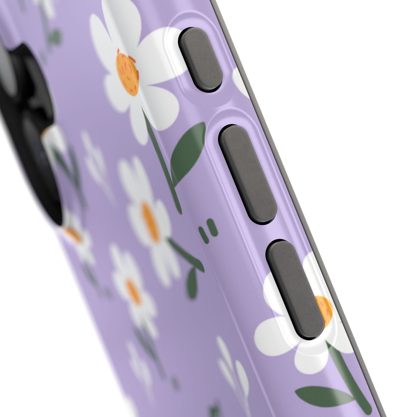 Purple Daisy Garden MagSafe  iPhone Case – Soft Lavender Background, Shockproof Protection with Slim Fit