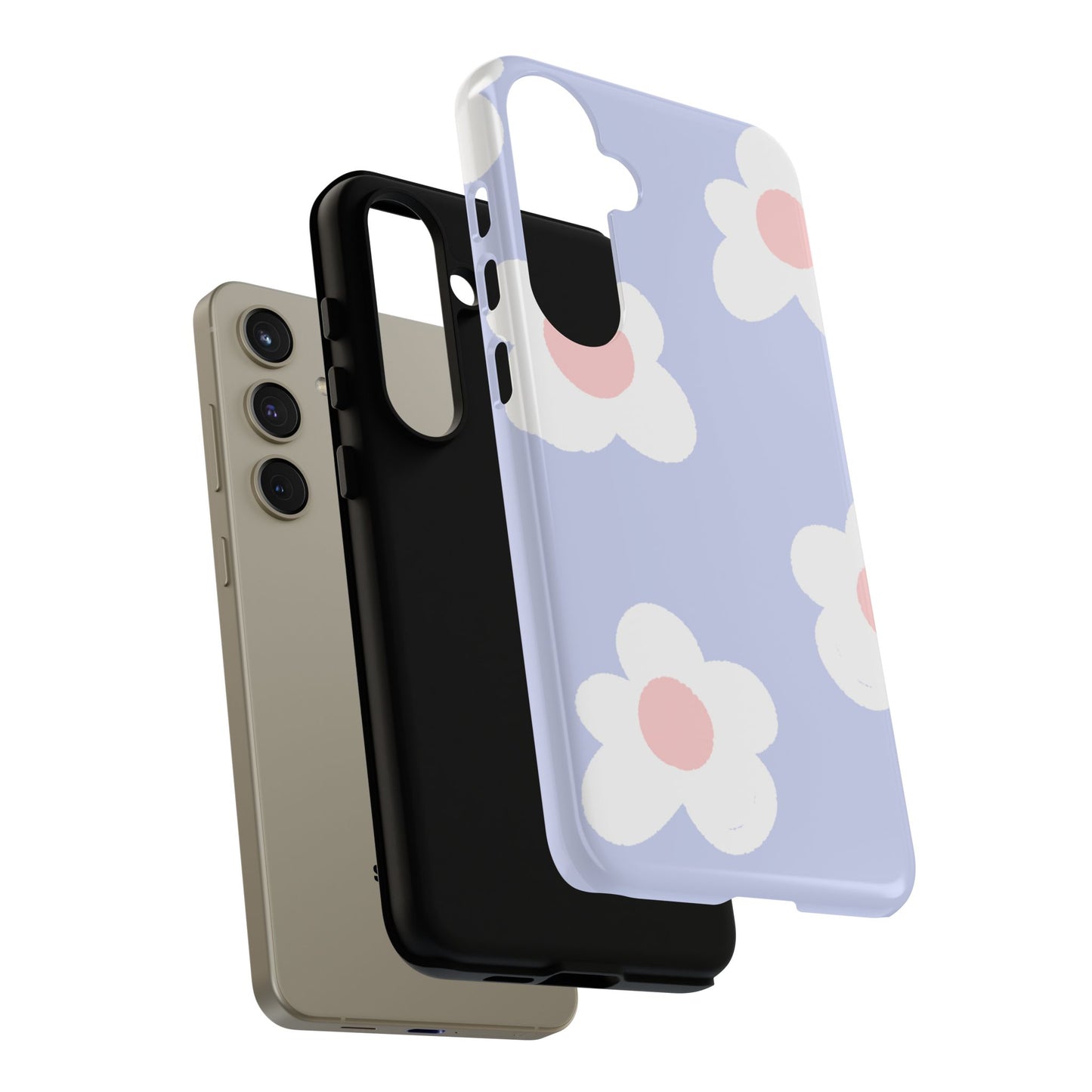 Retro Daisy Pastel Tough Samsung Galaxy Case – Durable Design with Soft Matte Finish