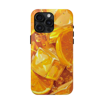 Citrus Splash iPhone Case – Bright Orange Slices & Ice, Dual-Layer Protection