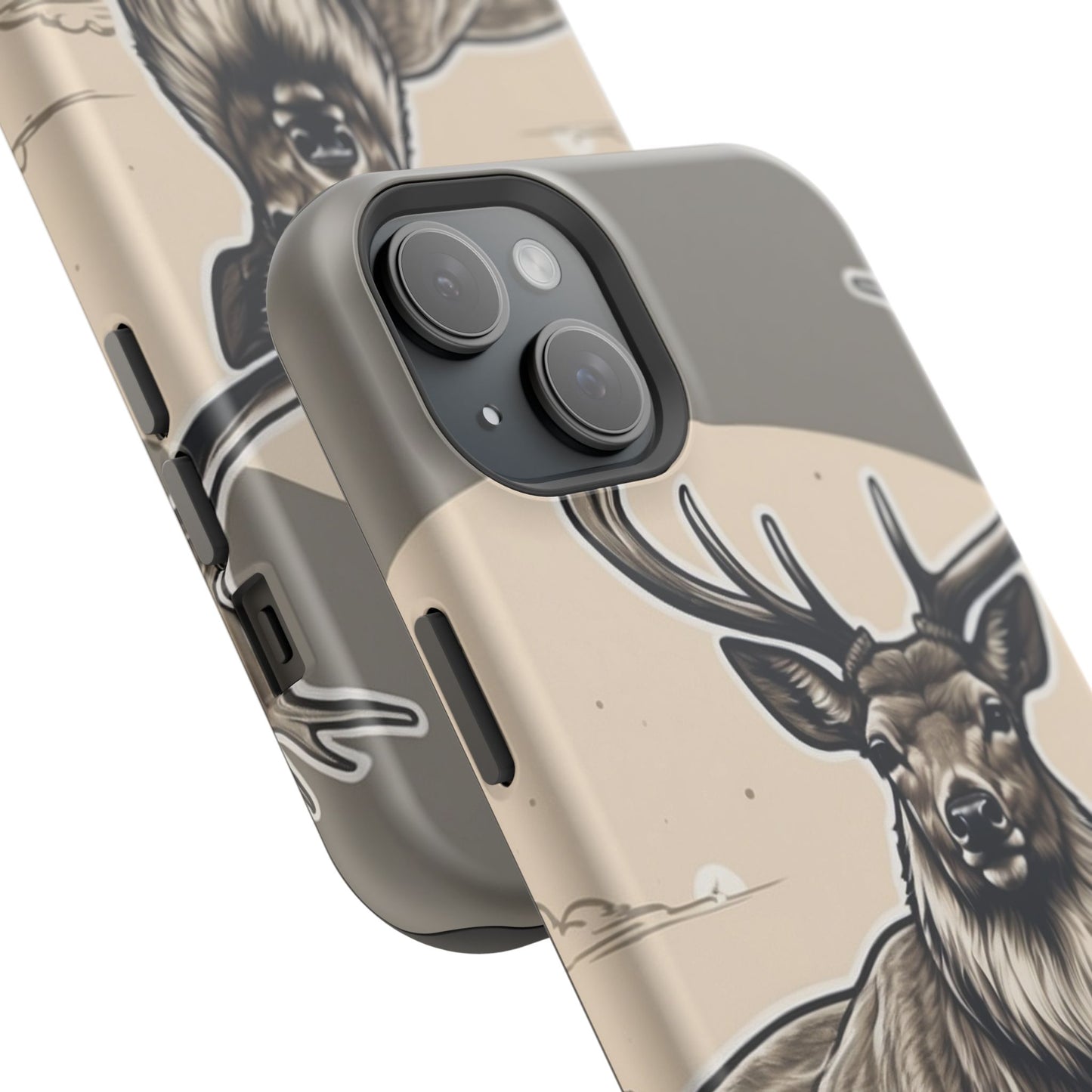 Monochrome Majesty – Regal Stag MagSafe iPhone Cases