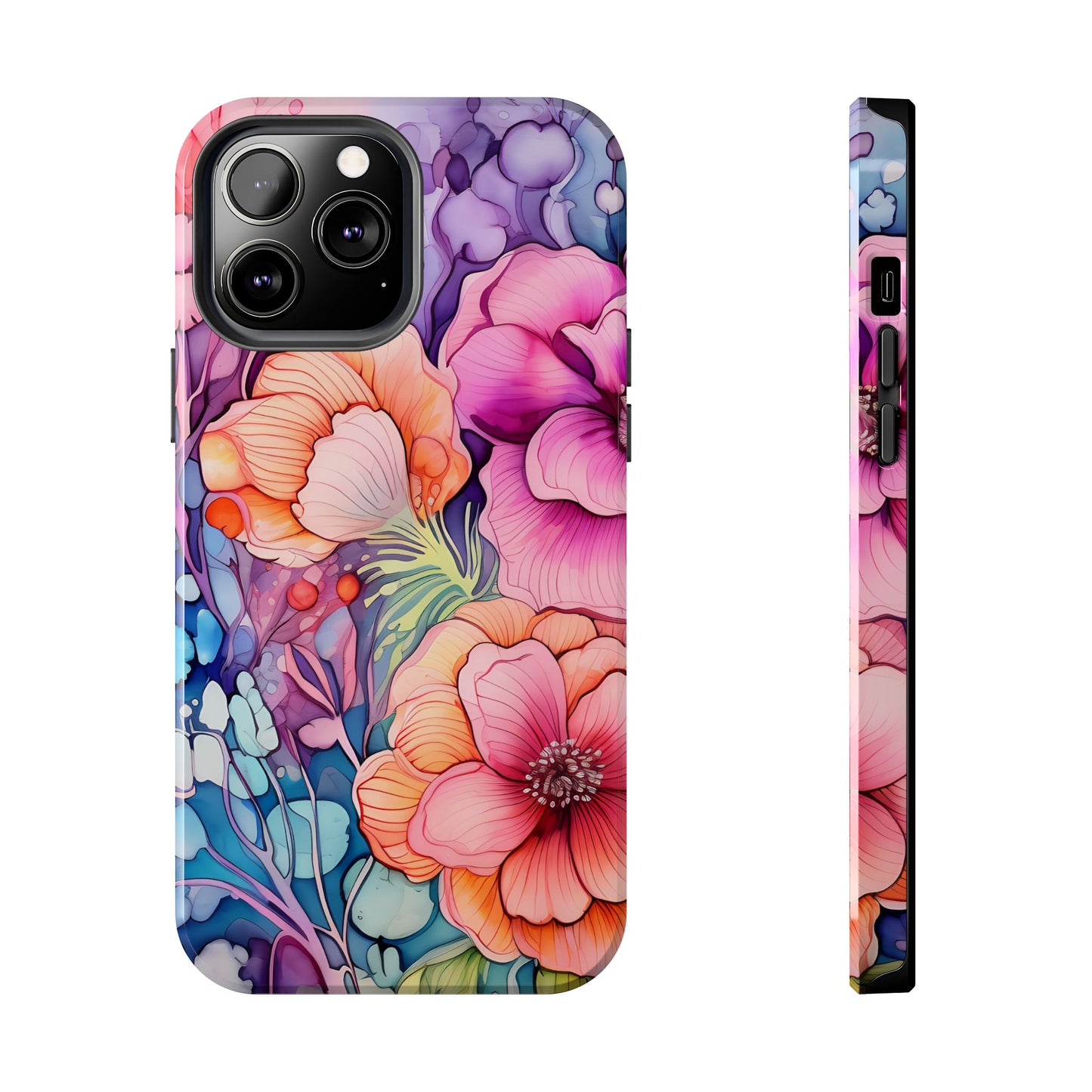 Bright Watercolor Floral Splash iPhone Series Case – Bold Artistic Design