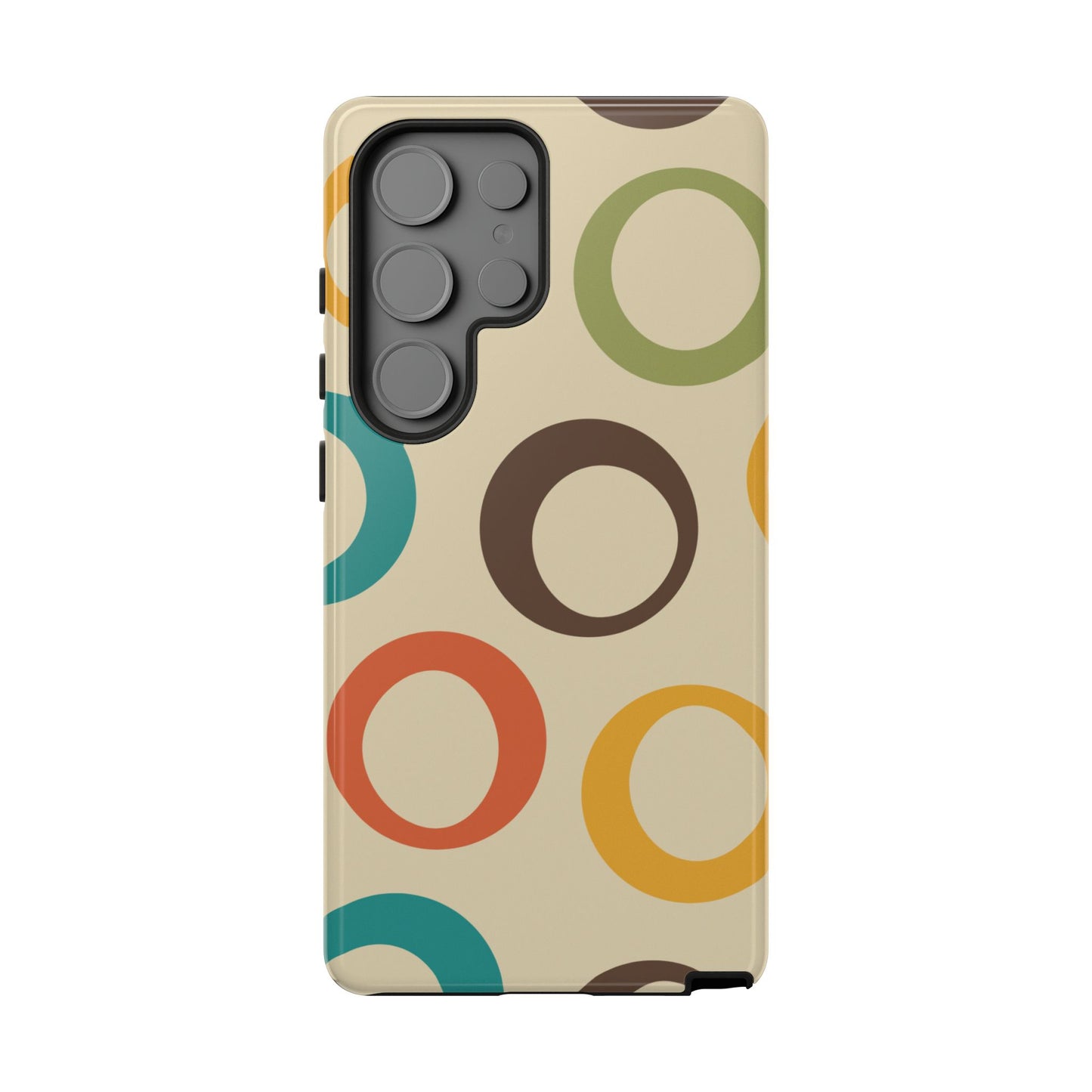 Retro Colorful Rings Samsung Galaxy Case – Shockproof, Matte Finish, Dual-Layer Protection