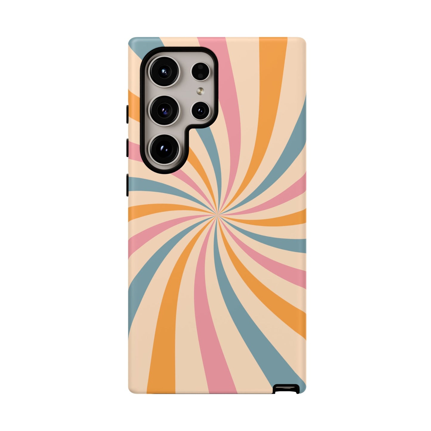 Retro Swirl Pattern Samsung Galaxy Case – Bold 70s Vibe in Pink, Orange, and Teal