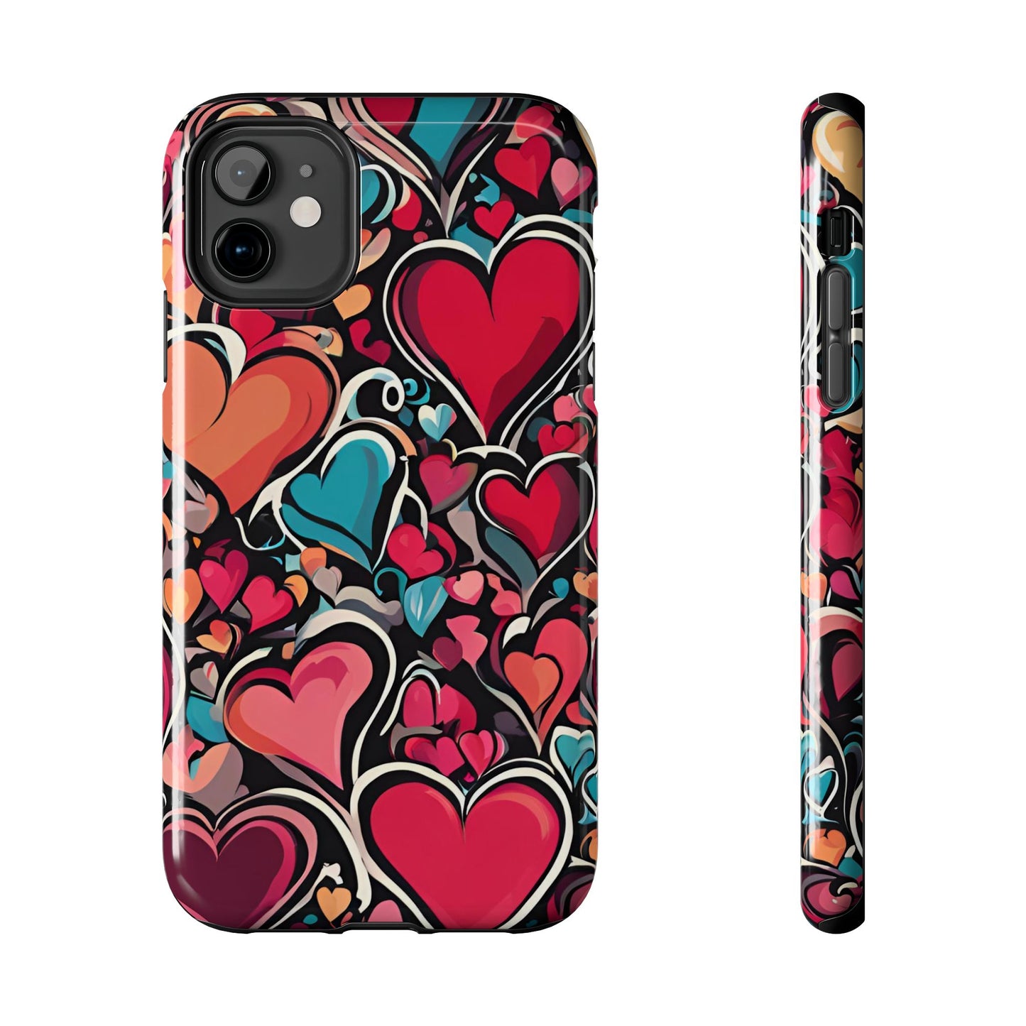 Vibrant Multicolor Heart Art – iPhone Case