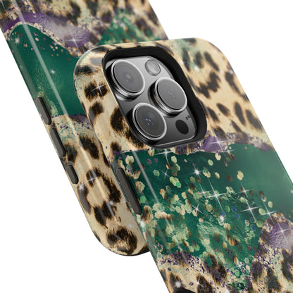 Emerald Glitter Leopard Print - MagSafe iPhone Series Case