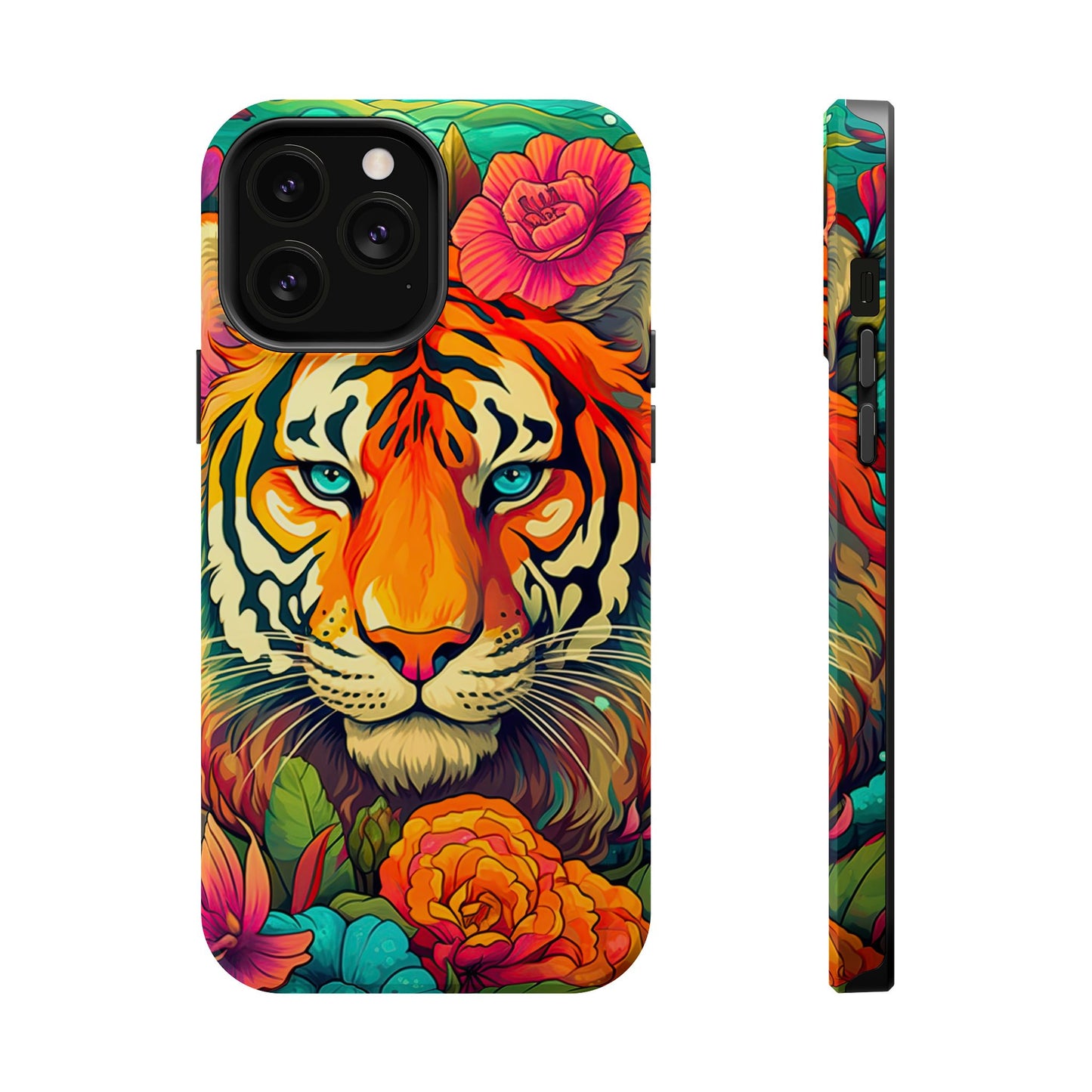 Fierce Rainbow Tiger Art - MagSafe iPhone Case