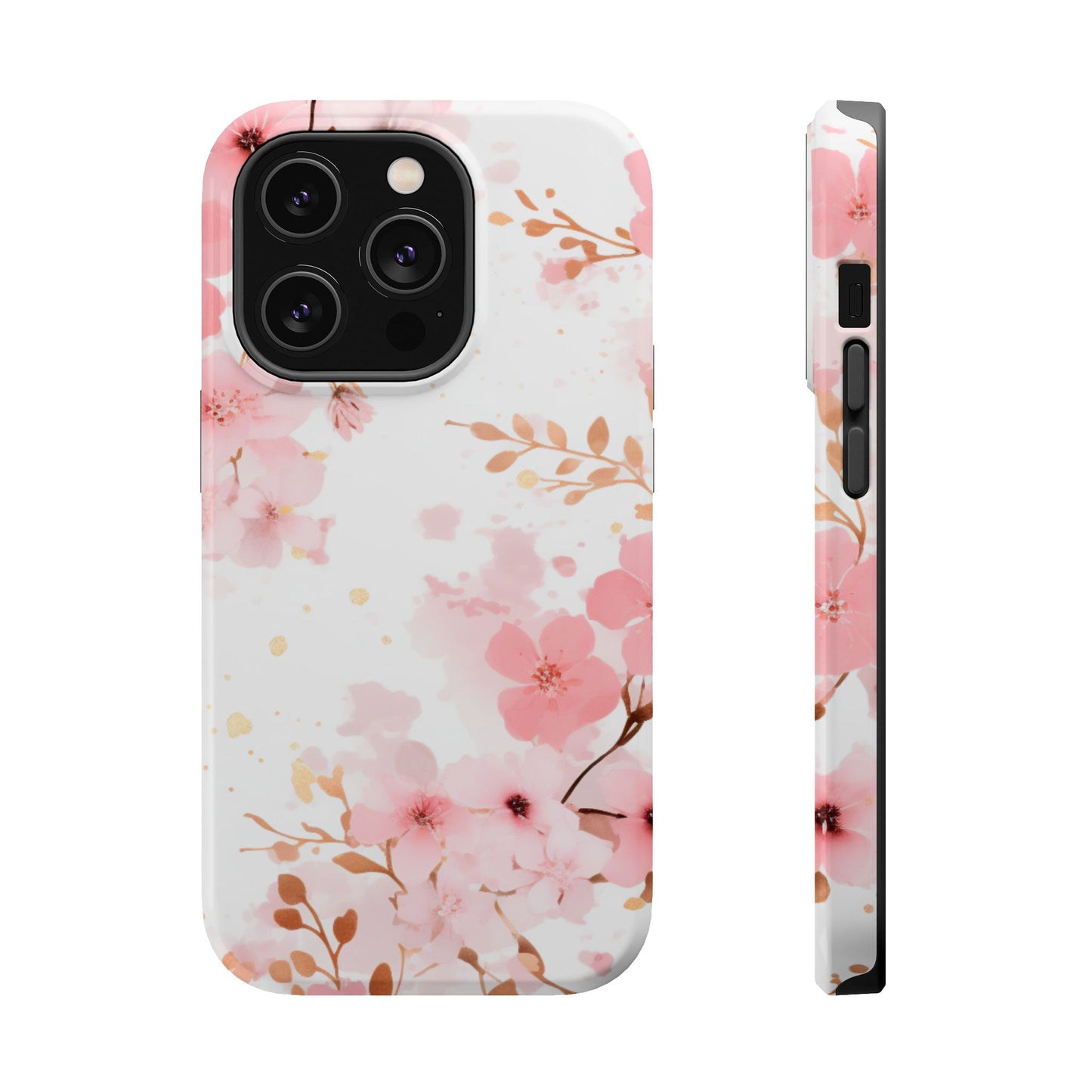 Soft Pink Cherry Blossom MagSafe Case – Floral Elegance with Wireless Charging