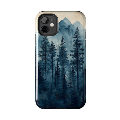 Misty Forest iPhone Case - Nature-Inspired Mountain Scene Protective Cover