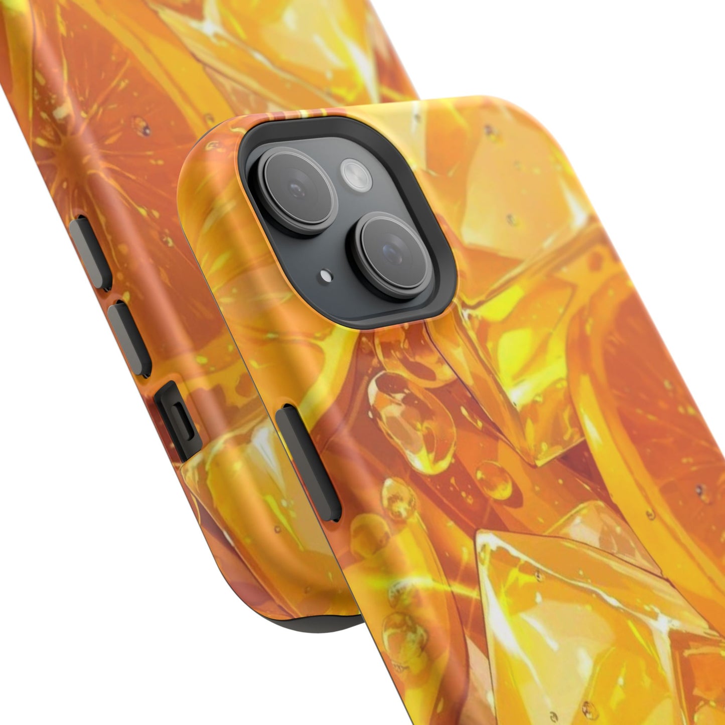 Citrus Splash MagSafe iPhone Case – Bright Orange Slices & Ice, Dual-Layer Protection