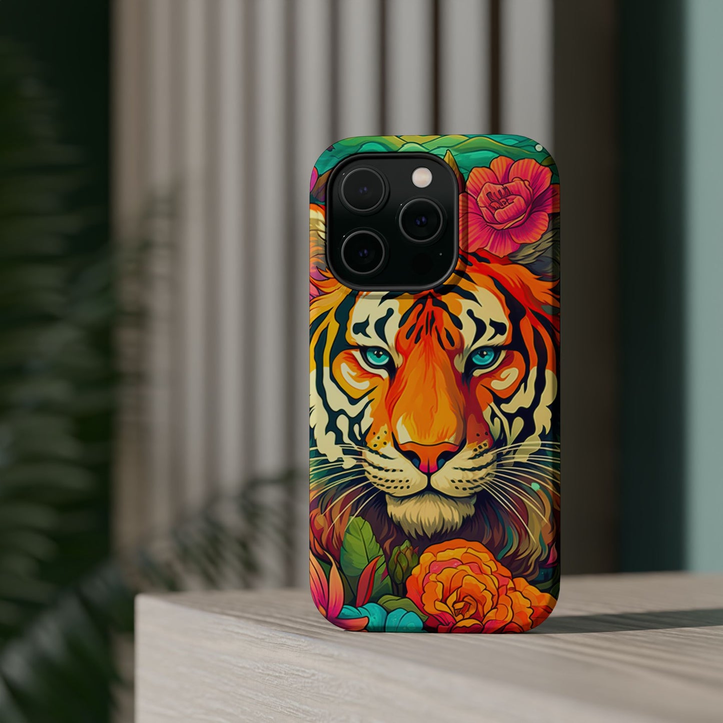 Fierce Rainbow Tiger Art - MagSafe iPhone Case