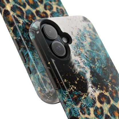 Turquoise Paisley Cowhide Leopard - MagSafe iPhone Series Case