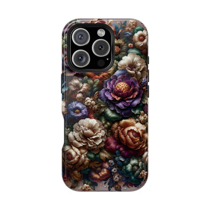 Floral Elegance MagSafe Compatible iPhone Case – Protective Dual-Layer Design with Vibrant Full-Wrap Print