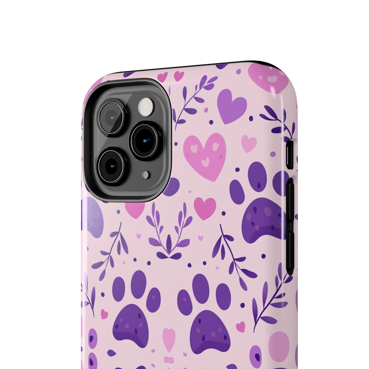 Pastel Paw Print iPhone Case - Cute Pet-Themed Floral Protective Cover