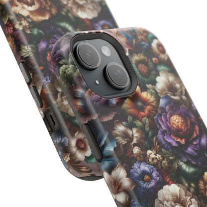 Floral Elegance MagSafe Compatible iPhone Case – Protective Dual-Layer Design with Vibrant Full-Wrap Print