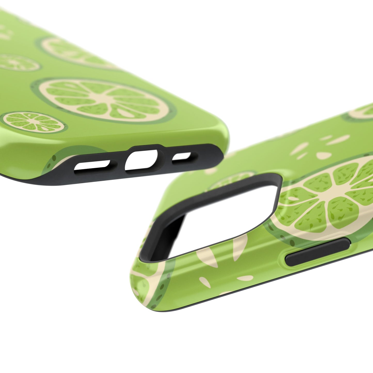 Zesty Lime Splash Tough MagSafe iPhone Case – Fresh Citrus Design, Dual-Layer Protection