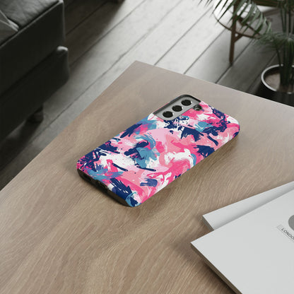 Vibrant Pink & Navy Abstract Splash – Samsung Galaxy Case