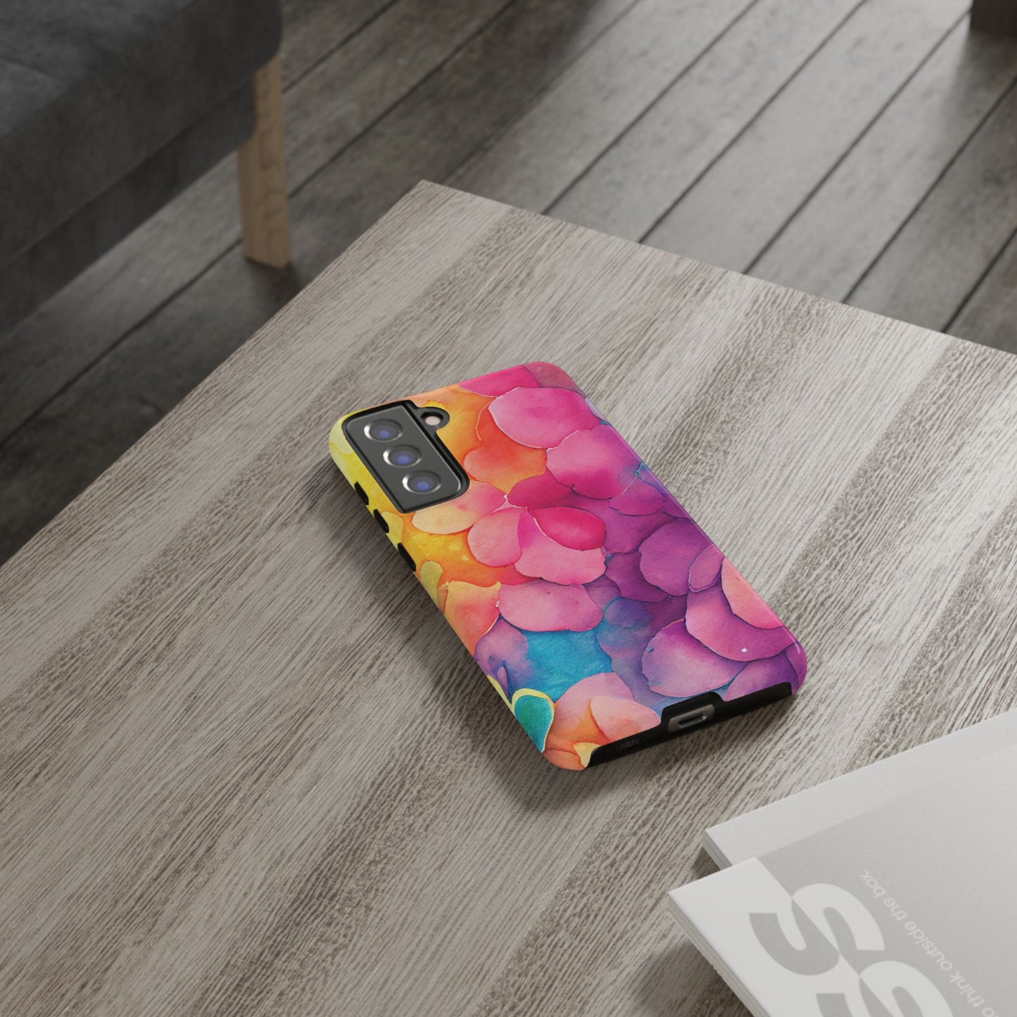 Sunset Petals Watercolor Samsung Galaxy Case – Slim Design, Glossy Finish