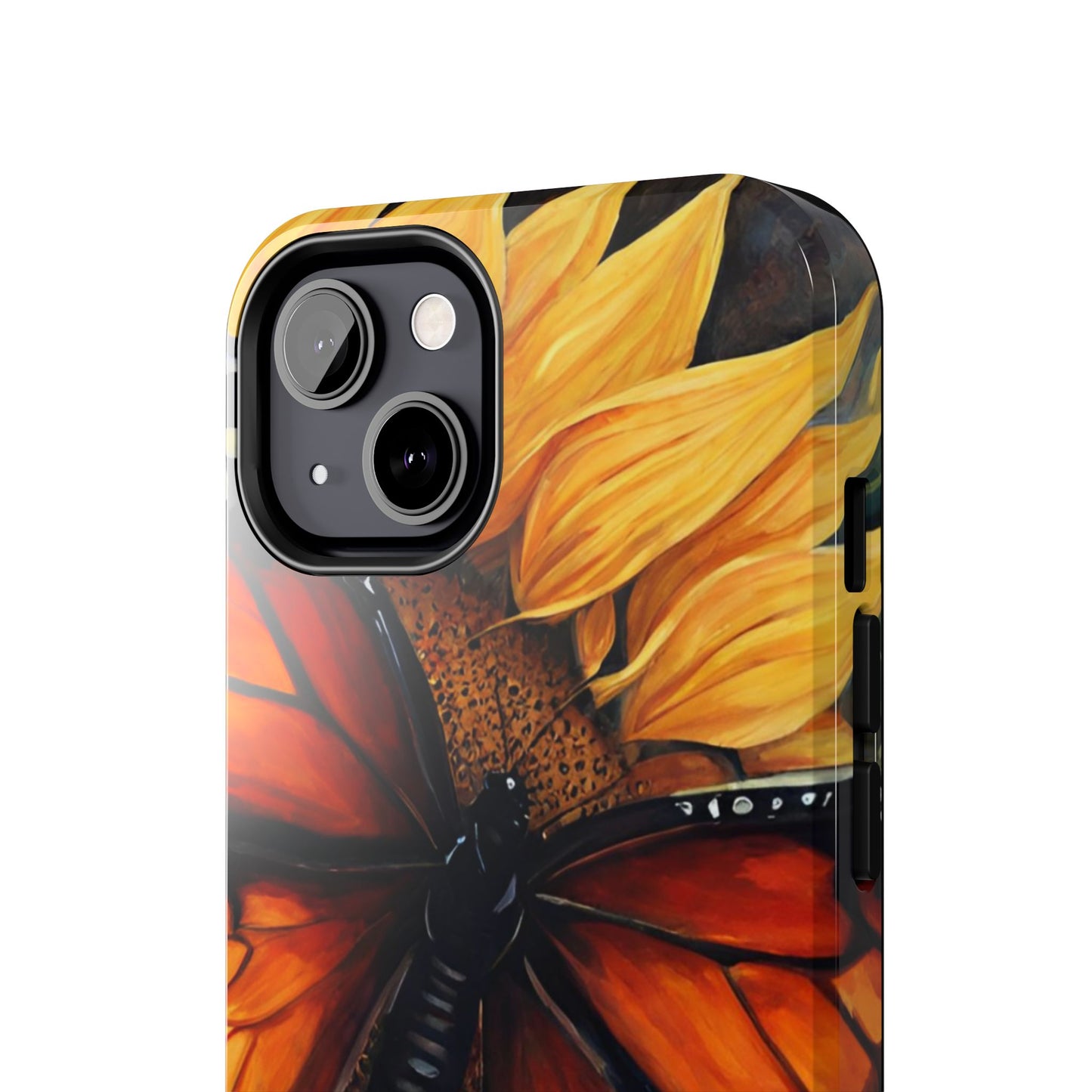 Monarch Butterfly & Sunflower Art – iPhone Case