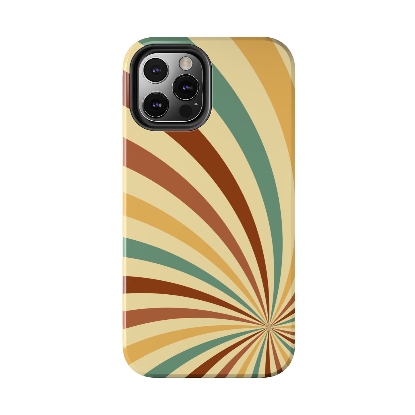 Earthy Retro Swirl iPhone Case – Dual-Layer Protection with 70s-Inspired Earth Tones