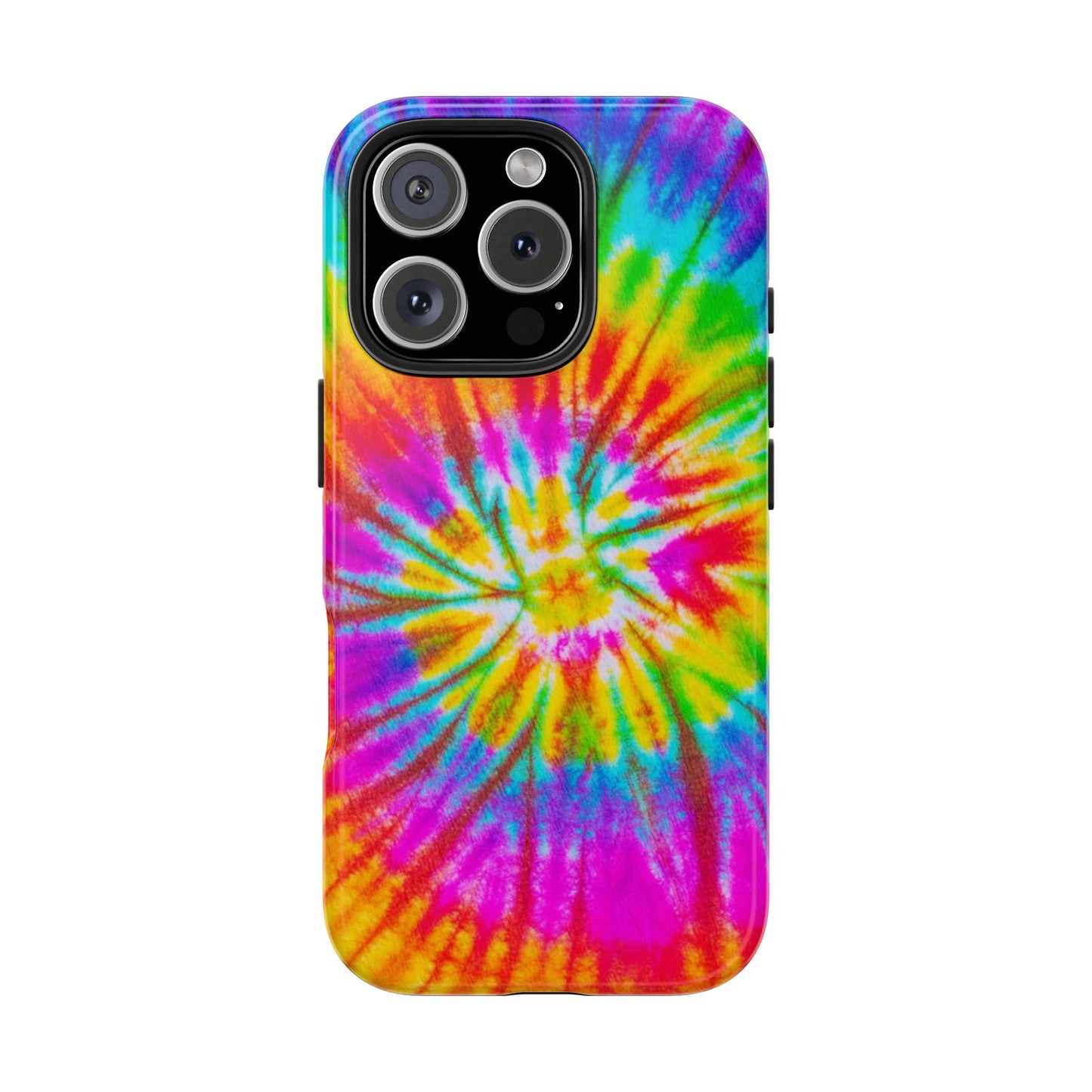 Rainbow Spiral Tie-Dye iPhone Case – Bright & Retro Design