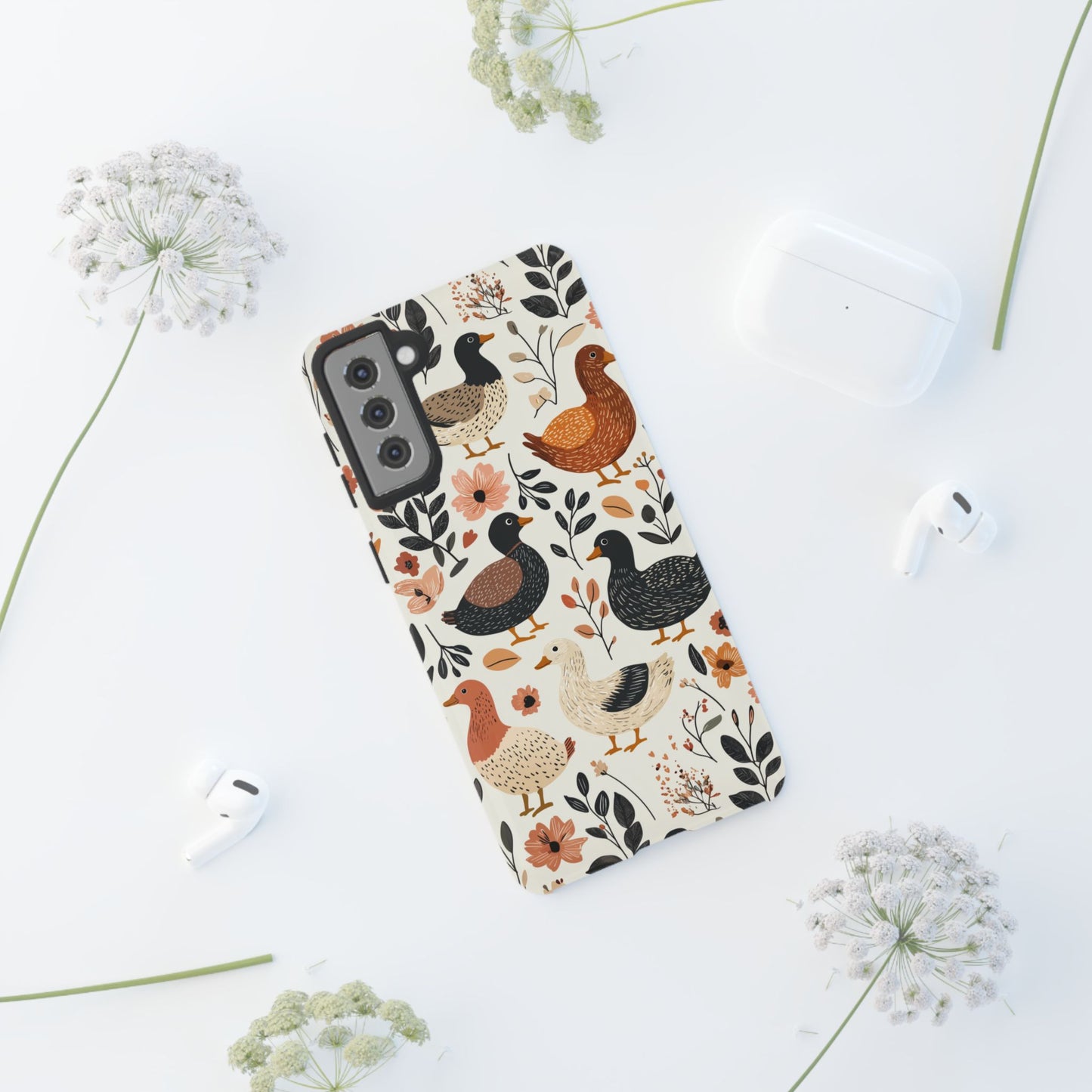 Vintage Duck Case – Floral & Leaf Design