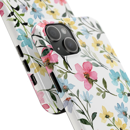 Watercolor Floral Bliss – iPhone Series Case with Pastel Flower Design