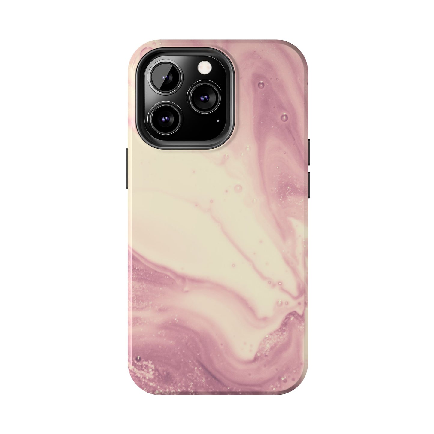 Blush Marble Glow – iPhone Case with Rose Gold & Pink Swirl Pattern