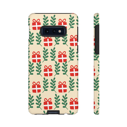 Samsung Galaxy Case: Holiday Cheer – Red Gifts & Green Leaves