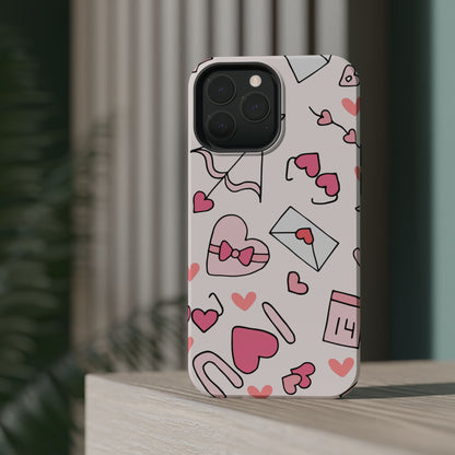 Valentine's Day Scribbles MagSafe iPhone Case