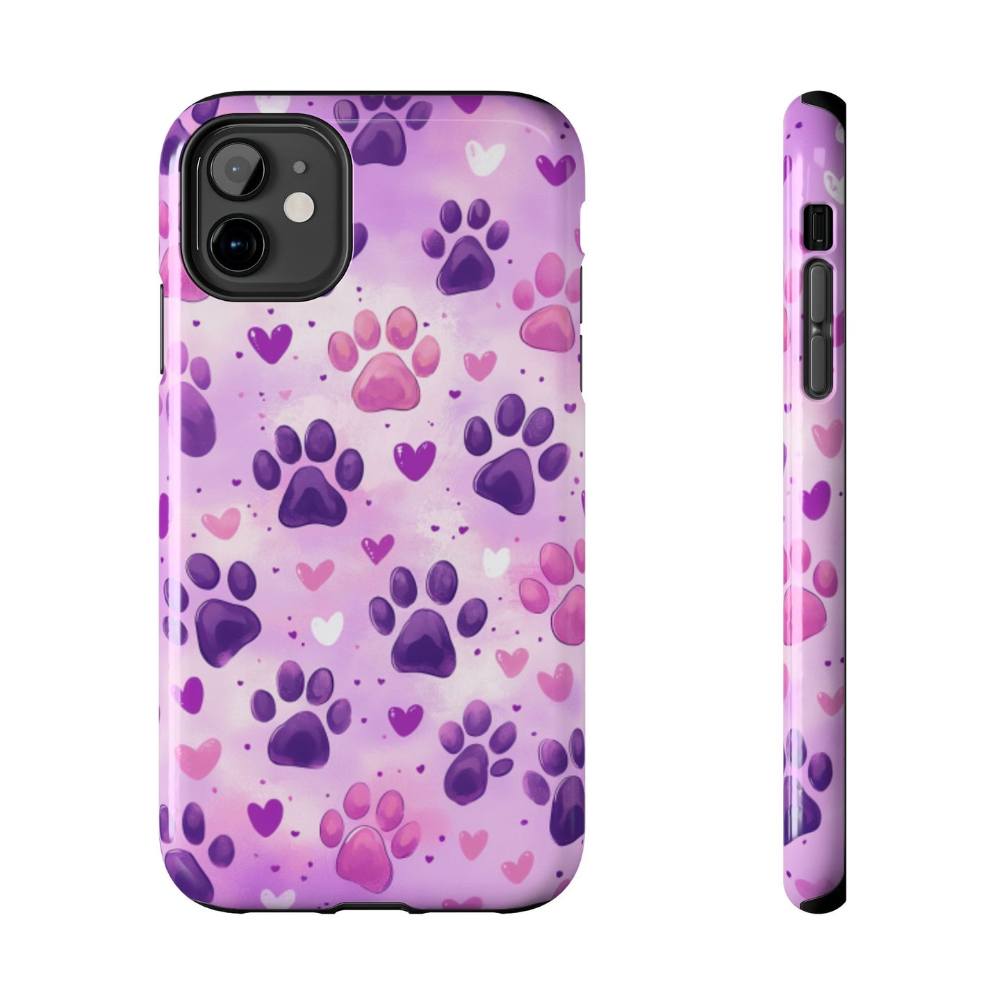 Purple Paw Print iPhone Case - Cute Pet-Themed Protective Cover