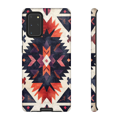 Boho Tribal Starburst Tough Samsung Galaxy  Case – Vibrant Geometric Design, Dual-Layer Protection